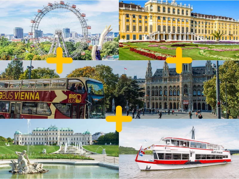 Vienna 5-Attraction Pass: Schönbrunn, Belvedere, Big Bus, Cruise & Giant Ferris Wheel